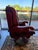 Late 20th Century Vintage Presidential Tufted Oxblood Leather & Mahogany Reclining Executive Swivel Office Chair For Sale - Image 5 of 8