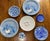 Vintage 1940s Nabeshima Japan Garlic Pattern Plates – Blue & White Fancy Dinner Set (Set of 2) For Sale In Portland, OR - Image 6 of 6