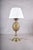 Gold-Toned Pineapple Table Lamp with White Pleated Shade, 1950s For Sale - Image 6 of 15