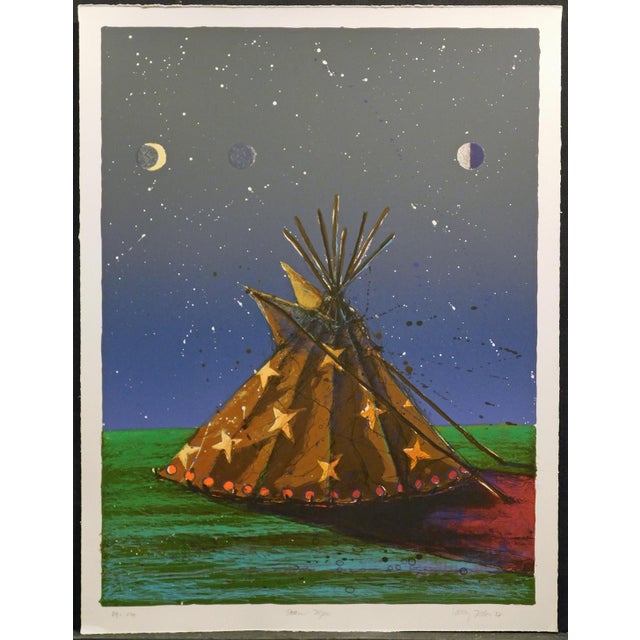 "Dream Teepee" Original Limited Edition Lithograph by Larry Fodor Hand signed, numbered & titled by the artist Image Size:...