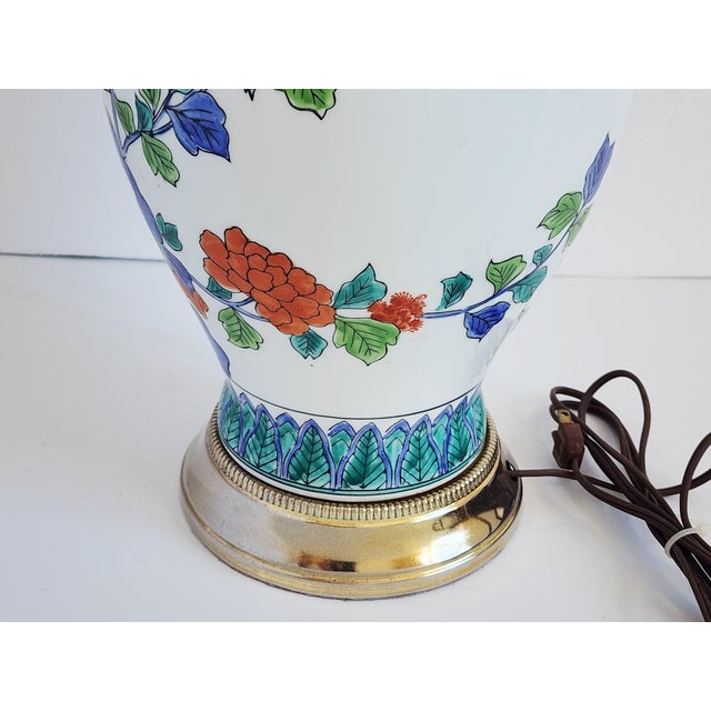 Vintage Ginger Jar Floral Motif Table Lamp For Sale - Image 10 of 12