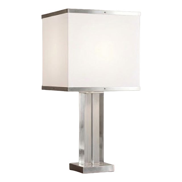 Acrylic Glass and Metal Table Lamp, Italy, 1970s For Sale