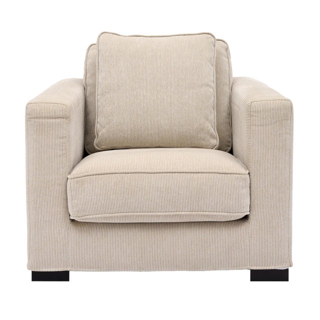 1980s Vintage Roche Bobois Cream Cord Armchairs For Sale - Image 5 of 11
