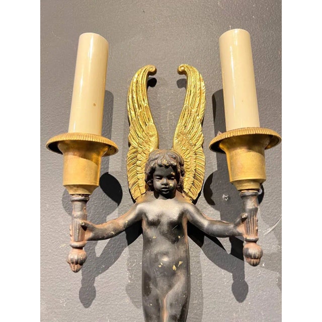 1920s French Empire Double Light Sconces - a Pair For Sale In New York - Image 6 of 7