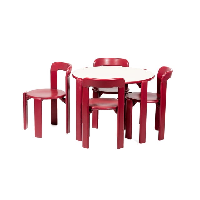 Dietiker Rey Junior Dining Set by Bruno Rey in Pink - 5 Pieces For Sale In Los Angeles - Image 6 of 6