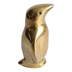 Mid Century Brass Penguin Figurine Vintage 1970s Petite 3.5” Tall