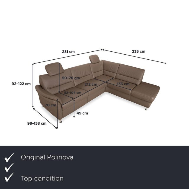 This Polinova leather corner sofa brings a touch of casual style to your living room. The design eschews unnecessary...