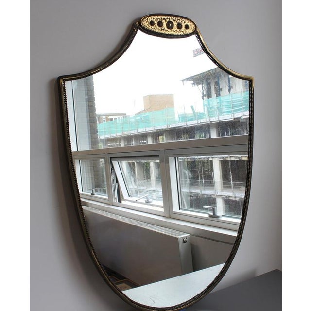 Mid-Century Modern Italian Wall Mirror with Beaded Brass Frame by Gio Ponti, 1950s For Sale - Image 15 of 15