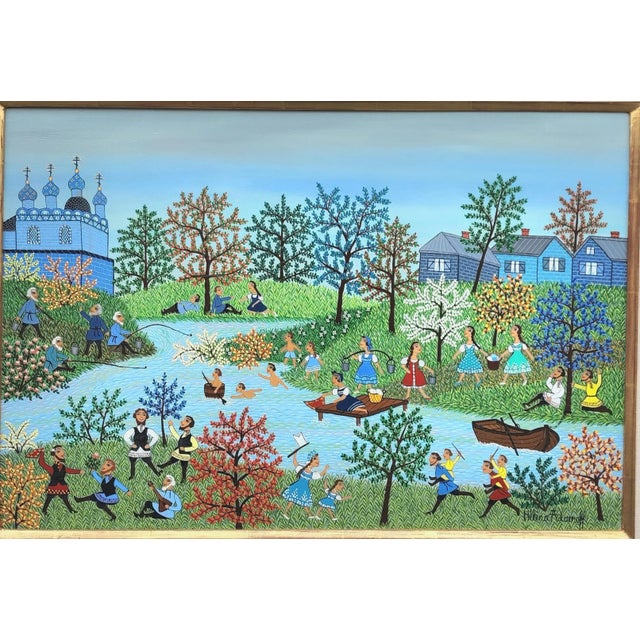 Beautiful "La Fin De La Moisson" Painting Framed. For Sale - Image 4 of 10