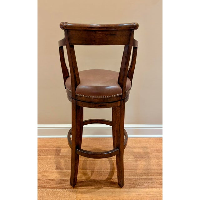 2000 - 2009 Alder & Co Swivel Bar Stools With Leather Seats For Sale - Image 5 of 10