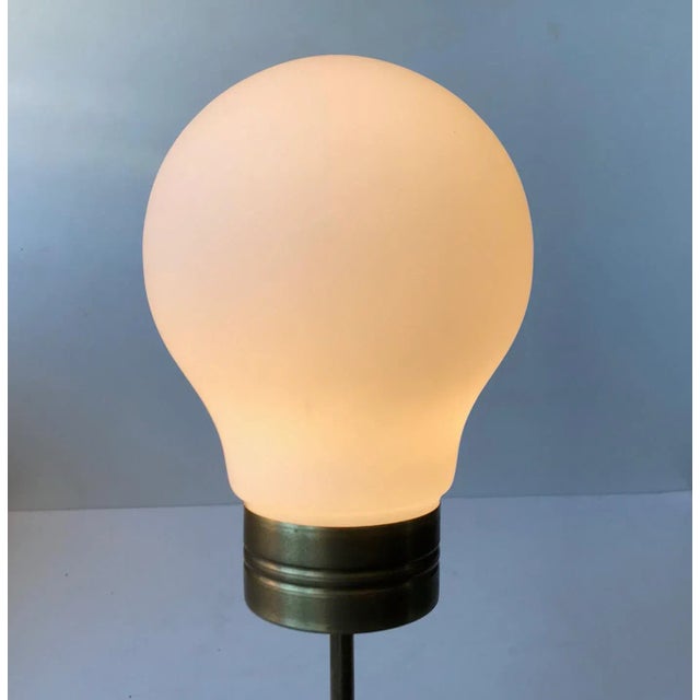 1960s Modern Scandinavian Brass and Opaline Tripod Table Lamp, 1960s For Sale - Image 5 of 10