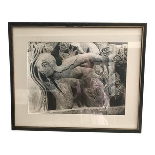 Vintage Black and White French Photograph of a Detail From the Musee d'Orsay For Sale