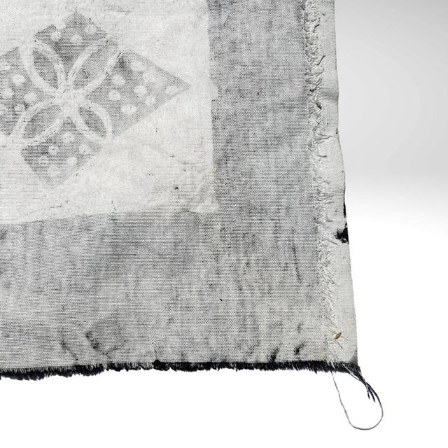 Black Early 20th Century Black African Handprinted Table Runner For Sale - Image 8 of 13