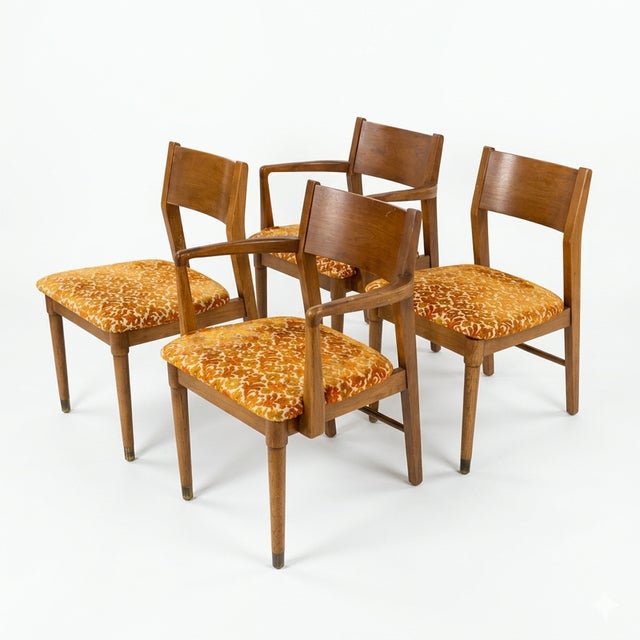 Drexel 1960s Drexel Biscayne Vintage Mid Century Modern Set of Four Dining Chairs C. 1960s For Sale - Image 4 of 8