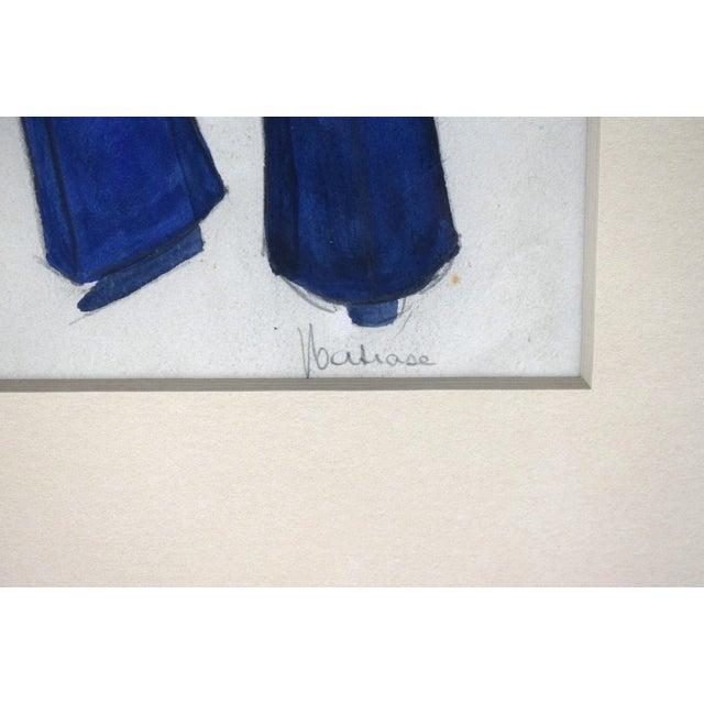 1980s Mare Yachting Attire Gouache Illustration Painting For Sale - Image 4 of 4