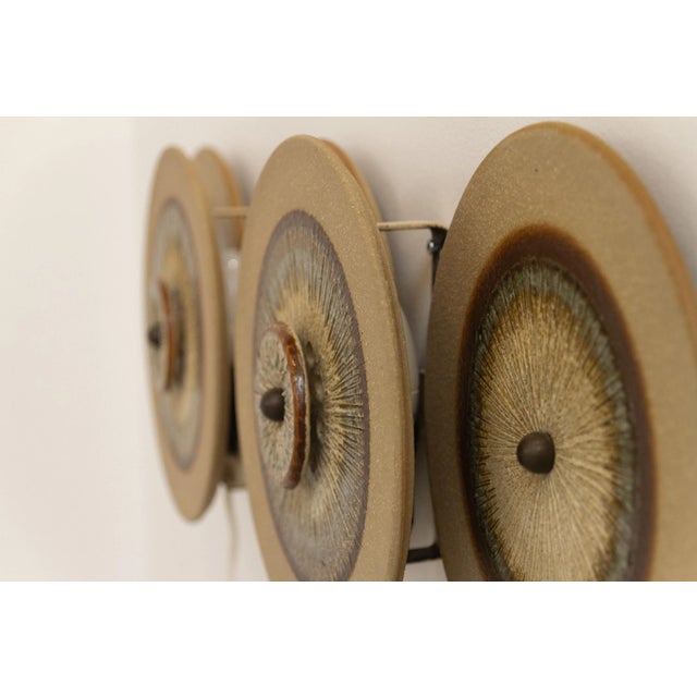Danish Ceramic Five Disc Wall Lamp from Søholm, 1970s For Sale - Image 11 of 18