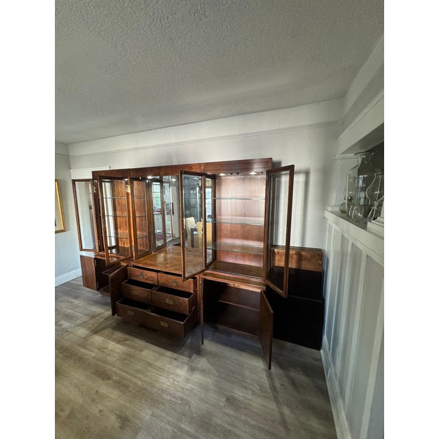1960s 1960s Henredon Campaign Style DIning Room Hutch For Sale - Image 5 of 11