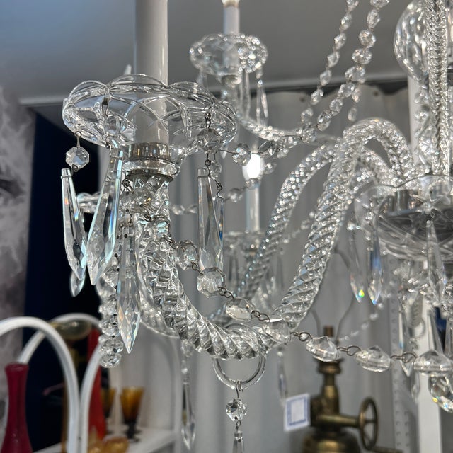 Hollywood Regency Grand Venetian Crystal Swag Chandelier For Sale - Image 3 of 12
