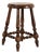 1930s French Oak Round Joint Stool With Stretchers For Sale
