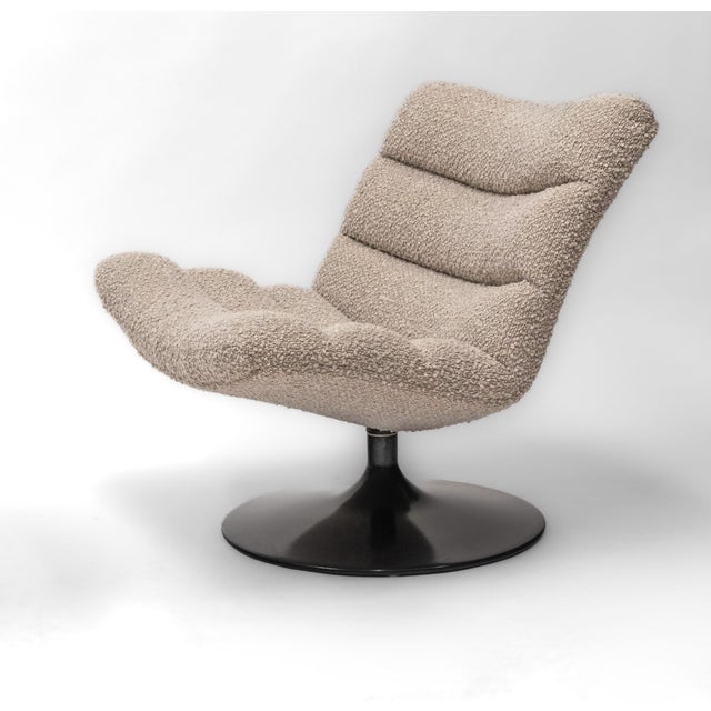 F506 Swivel Lounge Chairs with Boucle Weave Fabric by Geoffrey Harcourt for Artifort, 1980s, Set of 2 For Sale - Image 10 of 17