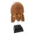 Carved Wood Figural Head With Headdress on Stand For Sale