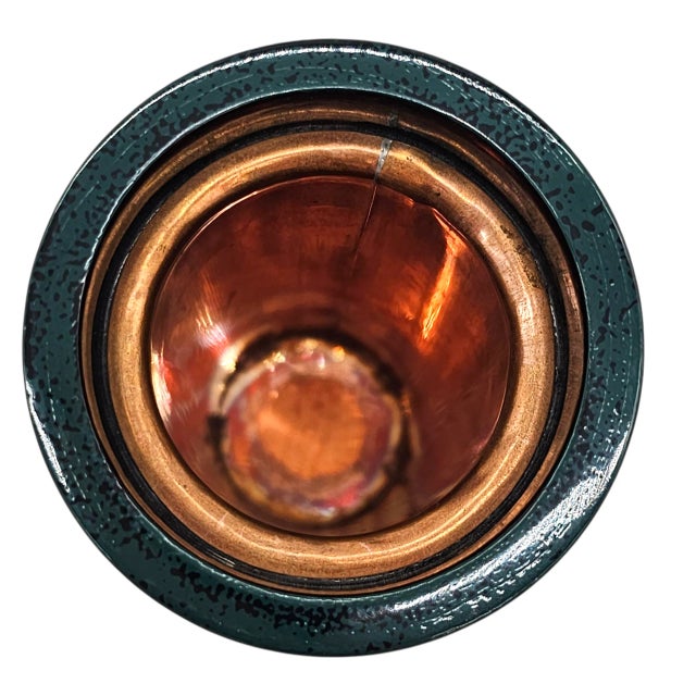 Black Vintage Yakumo-Nuri Japanese Lacquer Vase With Copper Core and Grasshopper Motif in Box 12.5" For Sale - Image 8 of 9