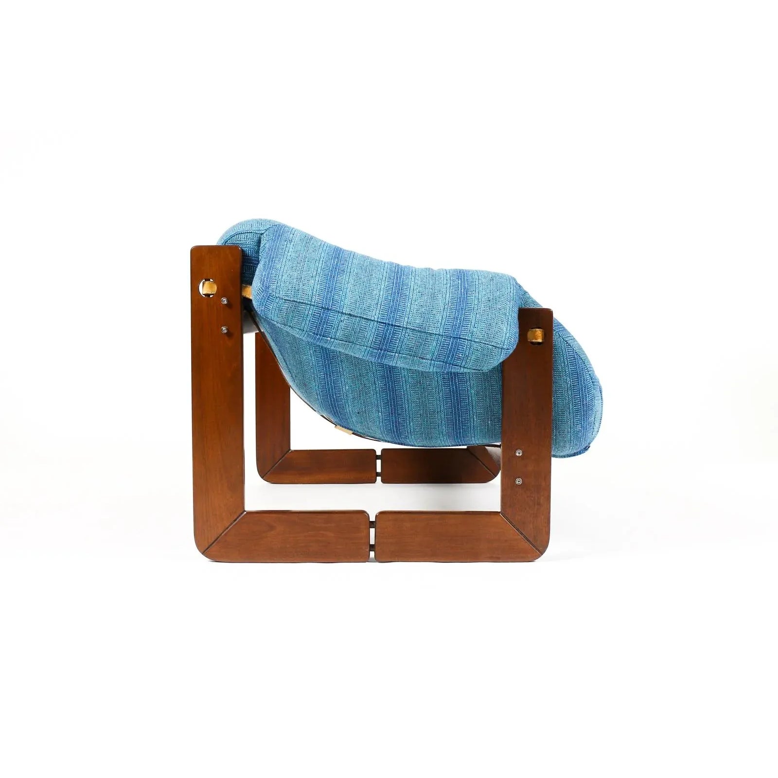 1970s Mid Century Brazilian Modernist Rosewood Frame Loveseat by Percival Lafer, Mp-97