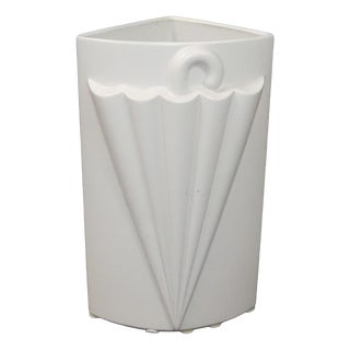 Vintage White Ceramic Model 461/40 Umbrella Stand from Scheurich Keramik, 1980s For Sale
