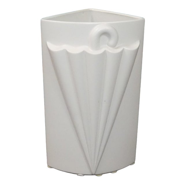 Vintage White Ceramic Model 461/40 Umbrella Stand from Scheurich Keramik, 1980s For Sale