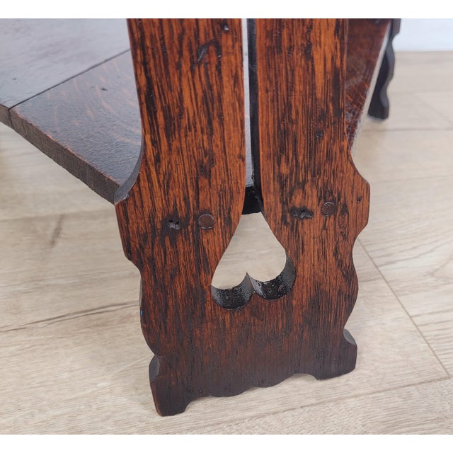 20th Century Arts and Crafts English Triangular Occasional Tripod Table, 1960 For Sale - Image 9 of 18