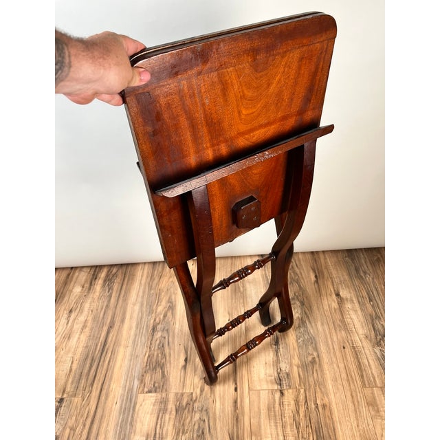 Brown Antique English Regency Mahogany Folding Coaching or Sporting Table C. 1825–1845 For Sale - Image 8 of 9