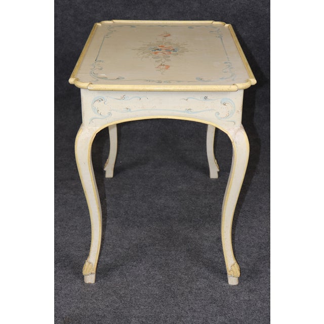 1920's Italian Paint Decorated Venetian Painted Writing Desk For Sale - Image 9 of 13