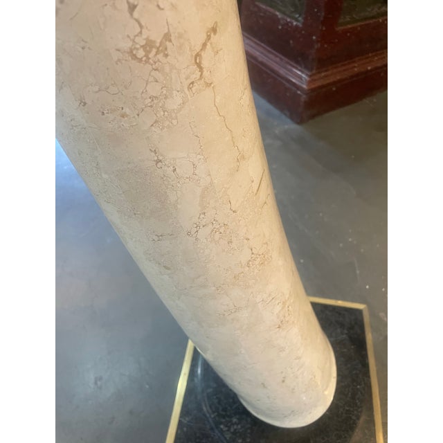 Off-white Vintage Life Size Tessellated Marble Elephant Tusk For Sale - Image 8 of 8