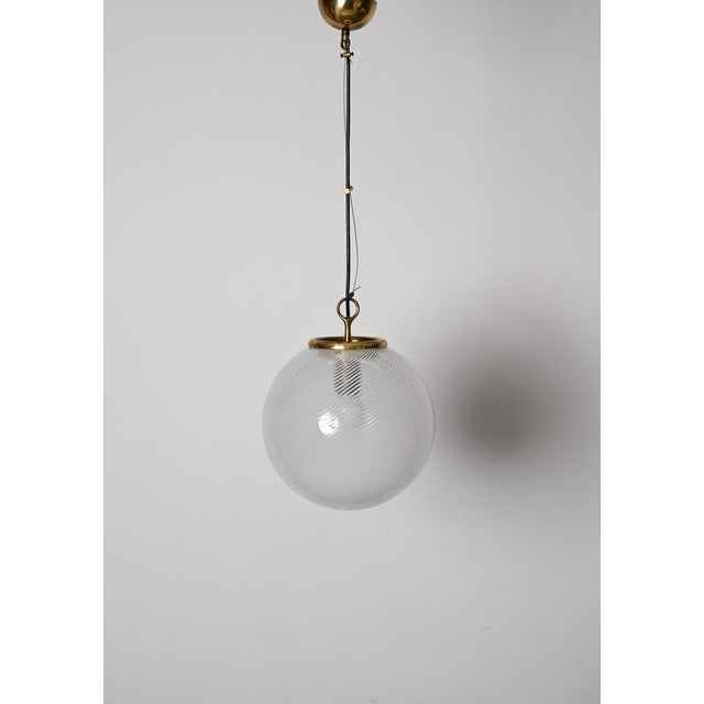 1970s Mid-Century Tessuto White and Crystal Murano Glass Chandelier from Venini, 1970s For Sale - Image 5 of 18