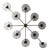 21st Century Dieci Bronze Clear Murano Flush Mount by Fabio LTD For Sale
