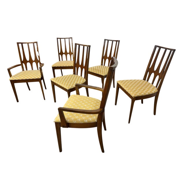 Mid-Century Modern Mid-Century Modern Broyhill Brasilia Walnut Dining Chairs - Set of 6 For Sale - Image 3 of 9