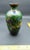 Antique Japanese Meiji Period Enameled Foil Butterfly Chrysanthemum Cloisonne Brass Vase 1800s For Sale - Image 4 of 4