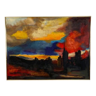 City Scape, American Circa 1950 For Sale