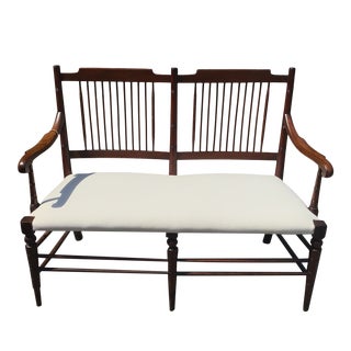 19th Century Vintage English Walnut Bench For Sale