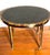 Maitland Smith Tessellated Faux Tortoise Shell oblong side table w Brass inlay, on brass wheels. Hand made in Cebu,...
