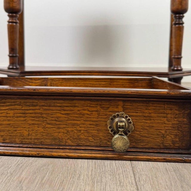 20th Century Jacobean Revival English Oak Side Table For Sale - Image 11 of 12