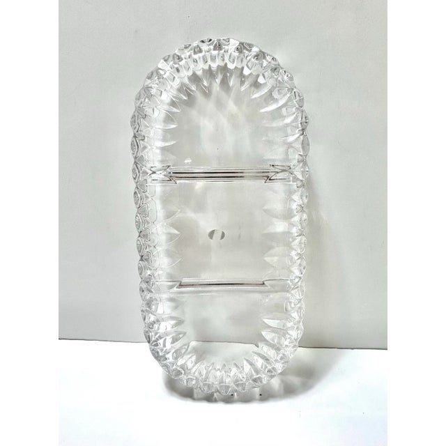 Transparent Gorham Crystal Divided Serving Platter Candy Dish For Sale - Image 8 of 11