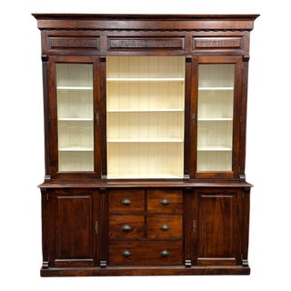 English Apothecary Bookcase in Teak For Sale