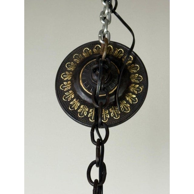 Pair of Custom Wrought Iron and Gilt Lantern Pendants by Miamar Home For Sale - Image 11 of 14