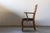 Wood Vintage Brutalist Oak Razorblade Green Striped Armchair by H. Kjærnulf, 1960s For Sale - Image 7 of 14