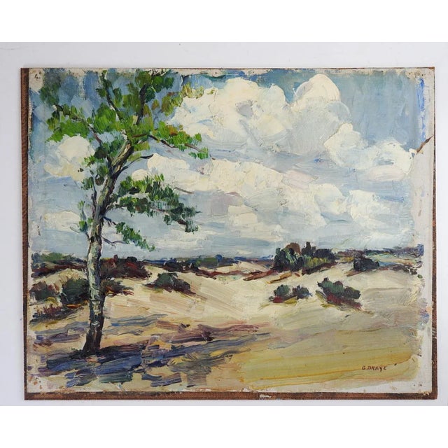 Rustic Vintage Mid 20th Century Plein Air Impressionist Landscape Painting For Sale - Image 3 of 3