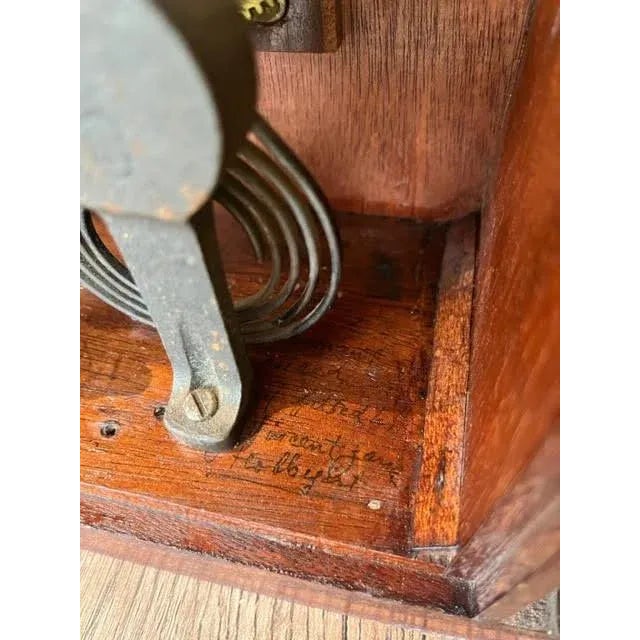 Wood Vintage 1953 Mahogany Mantel Clock Signed and Dated For Sale - Image 7 of 8