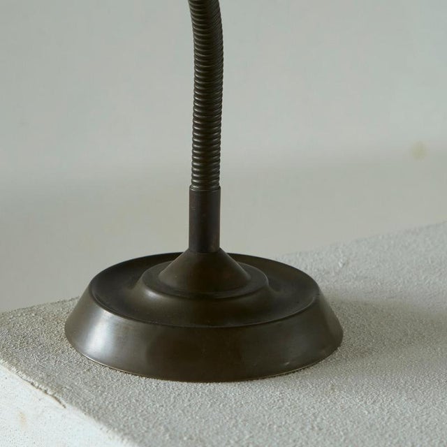 Black Art Deco Adjustable Shell Shade Table Lamp, Belgium, 1930s For Sale - Image 8 of 11