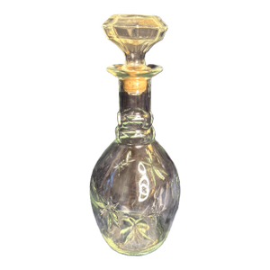 1970s Mid-Century Modern Atomic Starburst Glass Decanter With Faceted Stopper - Transitional Metric Era