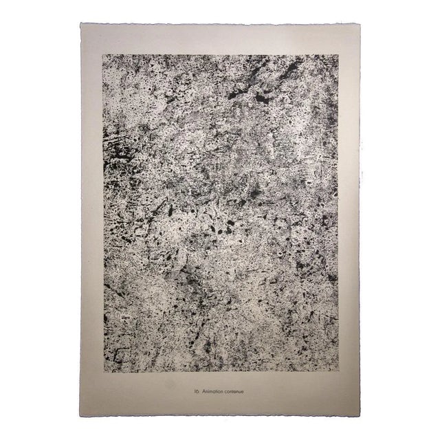 Animation Contenue is an original B/W lithograph realized by the French founder of Art Brut, Jean Dubuffet. Very good...